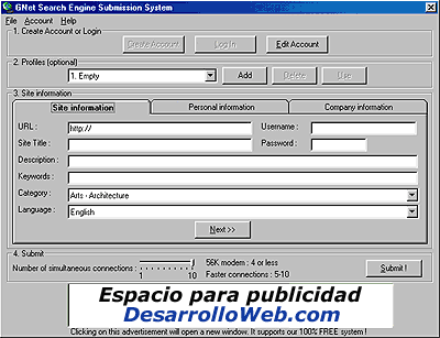 pantallazo del GNet SeSS