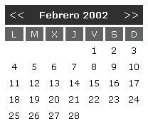 Imagen de muestra del calendario PHP