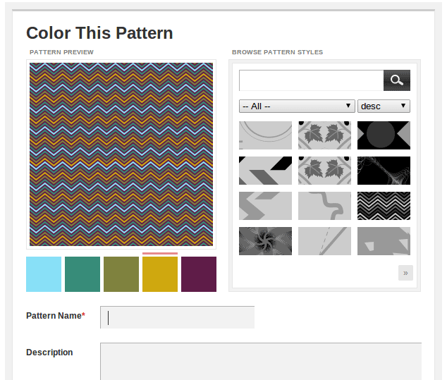 Coloreando un patrón creado