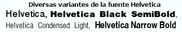 Variantes de la fuente Helvetica