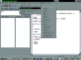 Pantallazo del Javascript Editor