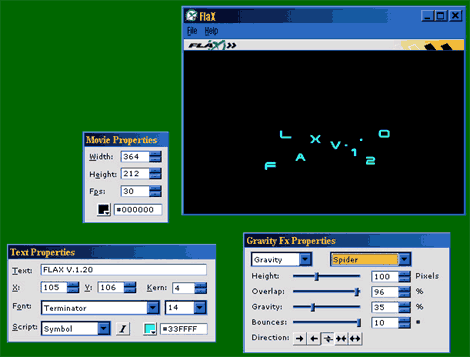 Muestra de una pantalla del programa flax