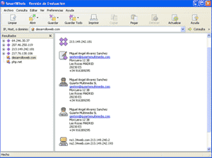 Pantalla de SmartWhois