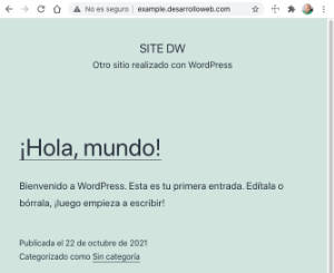 Wordpress site funcionando