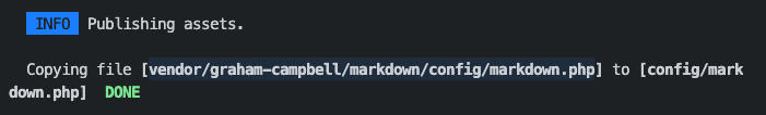 Publicar la configuración de Markdown en la aplicación Laravel