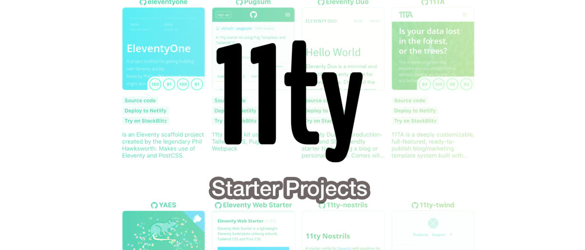 Proyectos Eleventy preconfigurados con los starter projects