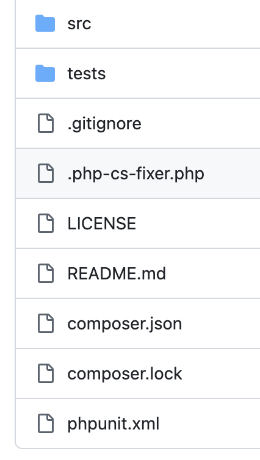 Carpetas de un proyecto para publicar un package en Composer